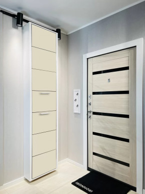 Обувница 7-ми секционная Лайт Стекло Капучино в Тюмени - mebel-tymen.ru | фото