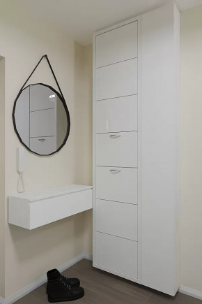 Обувница 7-ми секционная Люкс Дуэт Стекло Белое в Тюмени - mebel-tymen.ru | фото