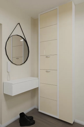 Обувница 7-ми секционная Люкс Дуэт Стекло Капучино в Тюмени - mebel-tymen.ru | фото