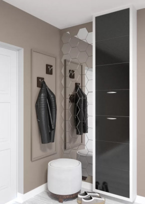 Обувница 7-ми секционная Люкс Стекло Черное в Тюмени - mebel-tymen.ru | фото