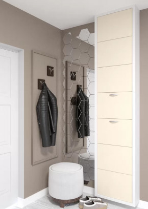 Обувница 7-ми секционная Люкс Стекло Капучино в Тюмени - mebel-tymen.ru | фото