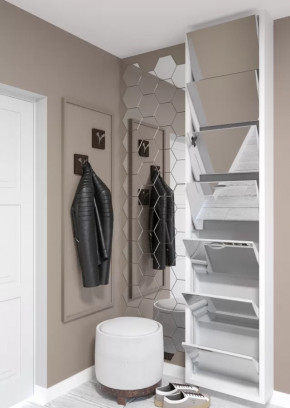 Обувница 7-ми секционная Люкс Зеркало в Тюмени - mebel-tymen.ru | фото