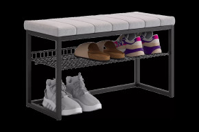 Обувница Классная 2 черный муар/оникс (велюр) в Тюмени - mebel-tymen.ru | фото