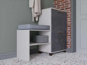 Обувница Копенгаген 2 ящика (Белый/Серый графит) в Тюмени - mebel-tymen.ru | фото