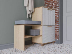Обувница Копенгаген 2 ящика (Дуб Сонома/Белый матовый) в Тюмени - mebel-tymen.ru | фото