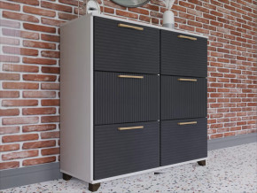 Обувница Копенгаген 6 ящиков (Белый/Серый графит) в Тюмени - mebel-tymen.ru | фото