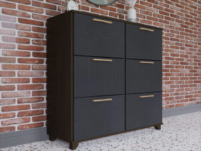 Обувница Копенгаген 6 ящиков (Венге/Черный матовый) в Тюмени - mebel-tymen.ru | фото