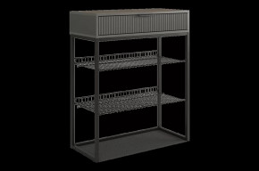 Обувница Вельвет графит/графит матовый/черный муар в Тюмени - mebel-tymen.ru | фото