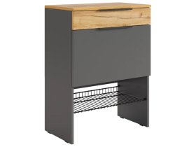 Обувница Баско графит/дуб крафт золотой в Тюмени - mebel-tymen.ru | фото