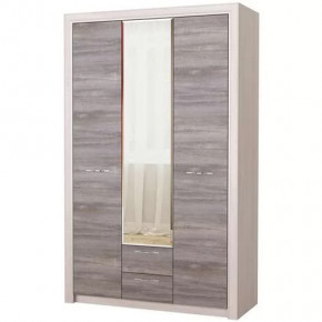 ОКТАВА Шкаф 3С2Я с зерк. (3дв, 2ящ) (ш1340*г570*в2170мм), дуб клабхаус серый в Тюмени - mebel-tymen.ru | фото