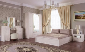 ОКТАВА  СПАЛЬНЯ № ЯАС-1 (3С2Я, 2С4Я, зеркало, кровать, тумба прикроватная, полка навесная 1490), ясень анкор светлый в Тюмени - mebel-tymen.ru | фото