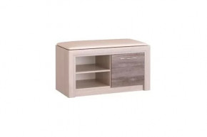 ОКТАВА Тумба 940 (ш940*г470*в500мм), дуб клабхаус серый/кожзам белый в Тюмени - mebel-tymen.ru | фото