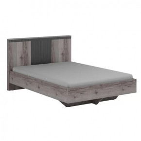 Ольга 3 Кровать на цоколе  1600 без основания (Фант) Дуб делано/Лофт Сильвер Пэлас в Тюмени - mebel-tymen.ru | фото