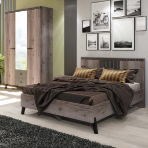 Ольга 3 Кровать с ножками 1600 без основания (Фант) Дуб коми/Лофт Голден Пэлас в Тюмени - mebel-tymen.ru | фото