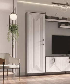 Пенал Квадро М-2 серый графит/софт вайт в Тюмени - mebel-tymen.ru | фото