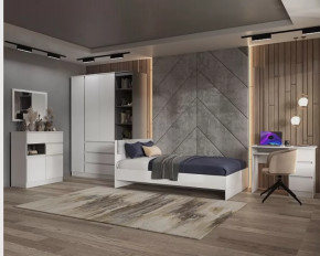 Подростковая Мэнкс №1 Белый/серый графит в Тюмени - mebel-tymen.ru | фото