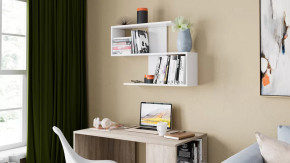 Полка настенная «Diamond» Тип 1 Белый Ясень в Тюмени - mebel-tymen.ru | фото