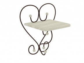 Полка настенная Милсон белая-металл коричневый в Тюмени - mebel-tymen.ru | фото