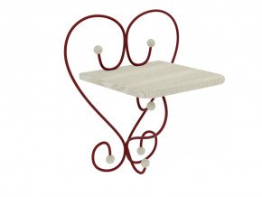 Полка настенная Милсон белая-металл красный в Тюмени - mebel-tymen.ru | фото