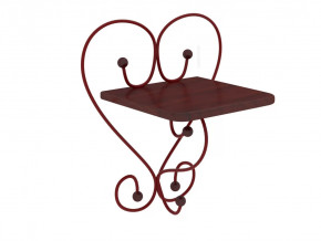 Полка настенная Милсон коричневая-металл красный в Тюмени - mebel-tymen.ru | фото