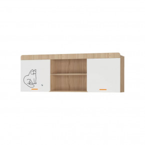 Полка навесная 1640 Кот №7.3  (туя светлая/белый) в Тюмени - mebel-tymen.ru | фото