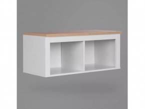 Полка навесная 2 секции Сага белая/ясень в Тюмени - mebel-tymen.ru | фото