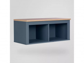 Полка навесная 2 секции Сага темно-бирюзовая/ясень в Тюмени - mebel-tymen.ru | фото