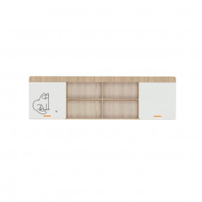 Полка навесная 2040 Кот № 7.1 (туя светлая/белый) в Тюмени - mebel-tymen.ru | фото