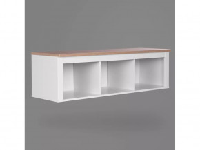 Полка навесная 3 секции Сага белая/ясень в Тюмени - mebel-tymen.ru | фото