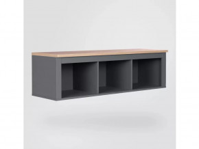 Полка навесная 3 секции Сага серая/ясень в Тюмени - mebel-tymen.ru | фото