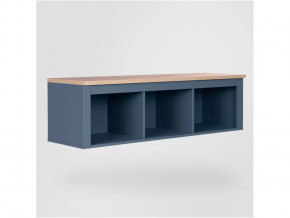 Полка навесная 3 секции Сага темно-бирюзовая/ясень в Тюмени - mebel-tymen.ru | фото