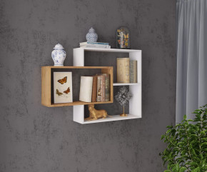 Полка навесная ПНМ-1 (ш1000*г196*в700мм), ЛДСП Белый/ ЛДСП Дуб крафт золотой в Тюмени - mebel-tymen.ru | фото