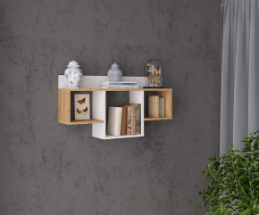 Полка навесная ПНМ-2 (ш900*г196*в500мм), ЛДСП Белый/ЛДСП Дуб крафт золотой в Тюмени - mebel-tymen.ru | фото