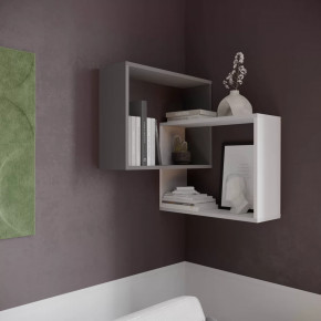 Полка навесная ПНМ-4 (ш550*г180*в640мм), ЛДСП Белый/Графит серый в Тюмени - mebel-tymen.ru | фото