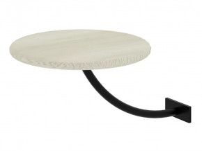 Полка прикроватная круглая Милсон белая-металл черный в Тюмени - mebel-tymen.ru | фото