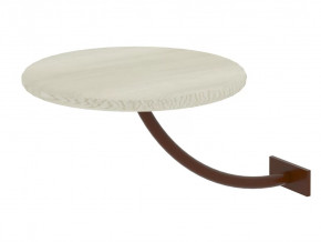 Полка прикроватная круглая Милсон белая-металл коричневый в Тюмени - mebel-tymen.ru | фото