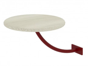 Полка прикроватная круглая Милсон белая-металл красный в Тюмени - mebel-tymen.ru | фото