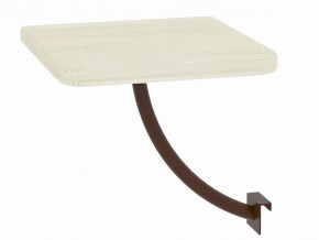 Полка прикроватная квадратная Милсон белая-металл коричневый в Тюмени - mebel-tymen.ru | фото