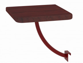 Полка прикроватная квадратная Милсон коричневая-металл красный в Тюмени - mebel-tymen.ru | фото