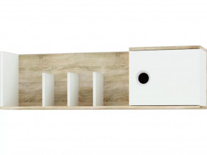 Полка прямая Амиго-1 Секция-7 Дуб сонома/Белый в Тюмени - mebel-tymen.ru | фото