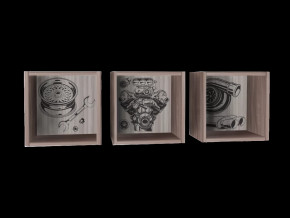 Полки декоративные навесные (3 шт) Форсаж Техномебель в Тюмени - mebel-tymen.ru | фото