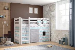 Полувысокая кровать Соня с прямой лестницей Белый в Тюмени - mebel-tymen.ru | фото