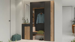 Прихожая «Асти» № 4 Дуб крафт золотой/Антрацит в Тюмени - mebel-tymen.ru | фото