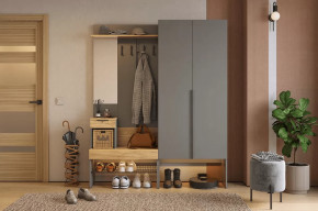 Прихожая Баско К1 графит/дуб крафт золотой в Тюмени - mebel-tymen.ru | фото