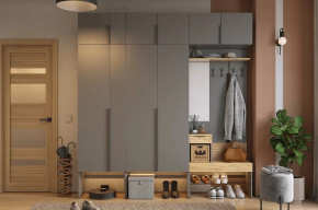 Прихожая Баско К10 графит/дуб крафт золотой в Тюмени - mebel-tymen.ru | фото