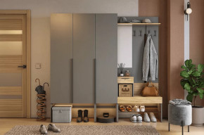 Прихожая Баско К11 графит/дуб крафт золотой в Тюмени - mebel-tymen.ru | фото