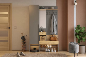 Прихожая Баско К3 графит/дуб крафт золотой в Тюмени - mebel-tymen.ru | фото