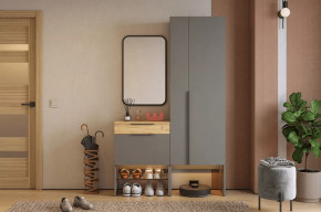 Прихожая Баско К8 графит/дуб крафт золотой/черный в Тюмени - mebel-tymen.ru | фото