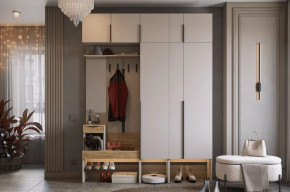 Прихожая Баско К9 кашемир/дуб крафт золотой в Тюмени - mebel-tymen.ru | фото