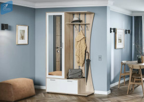 Прихожая "Домино 4 (У)" Дуб сонома светлый/Белый в Тюмени - mebel-tymen.ru | фото